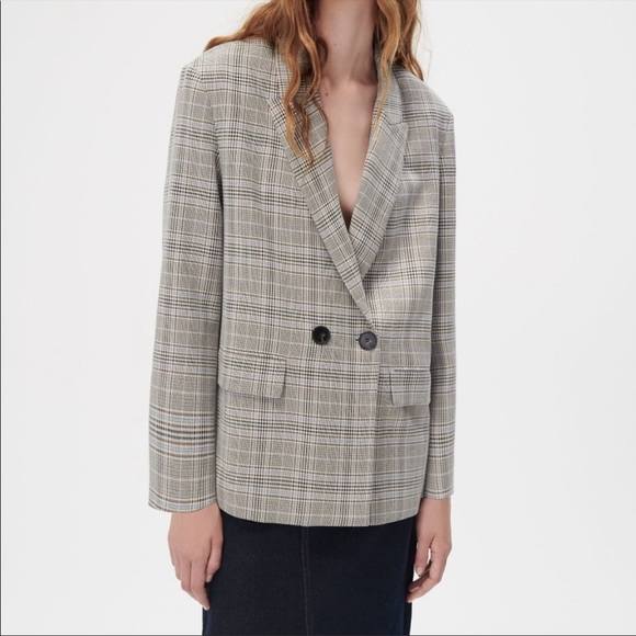 Zara Oversized Plaid Double Breasted Blazer NWOT (Part of Set) - Picture 1 of 6